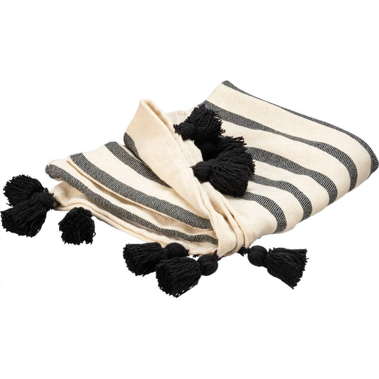 Black Tassels Throw Blanket