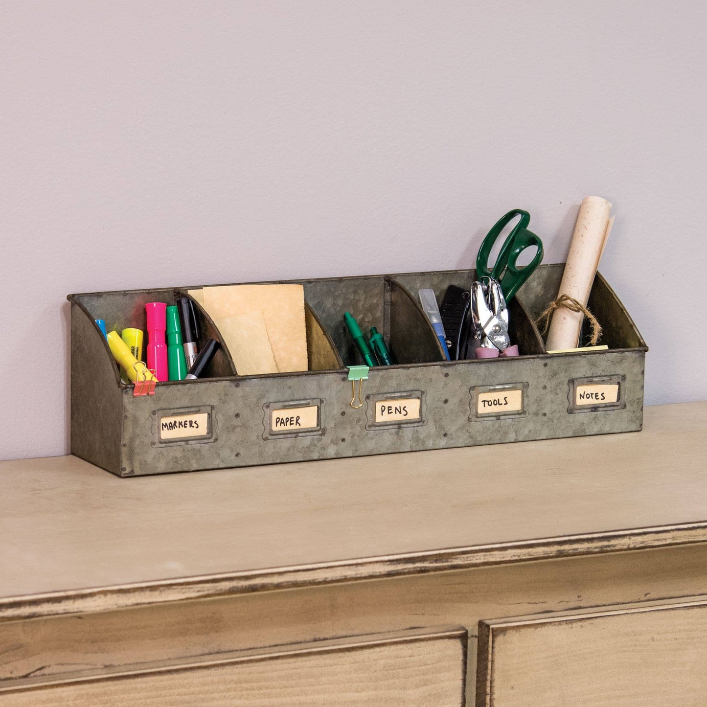 Galvanized Divided Organizer