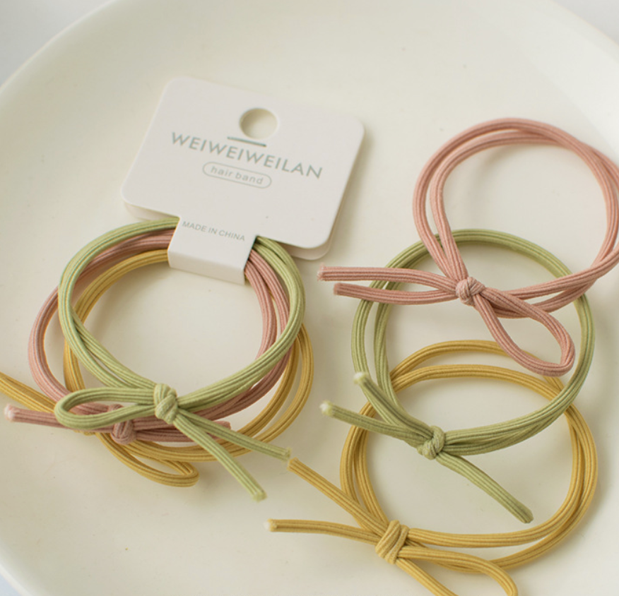 O3016 Simple Spring-colored Knotted Hair Tie with High Elast