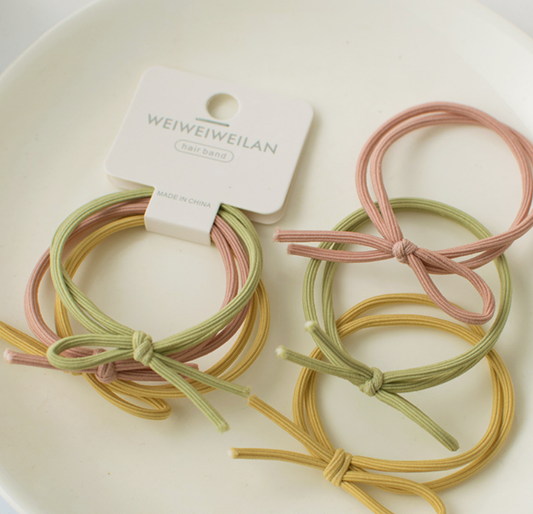 O3016 Simple Spring-colored Knotted Hair Tie with High Elast