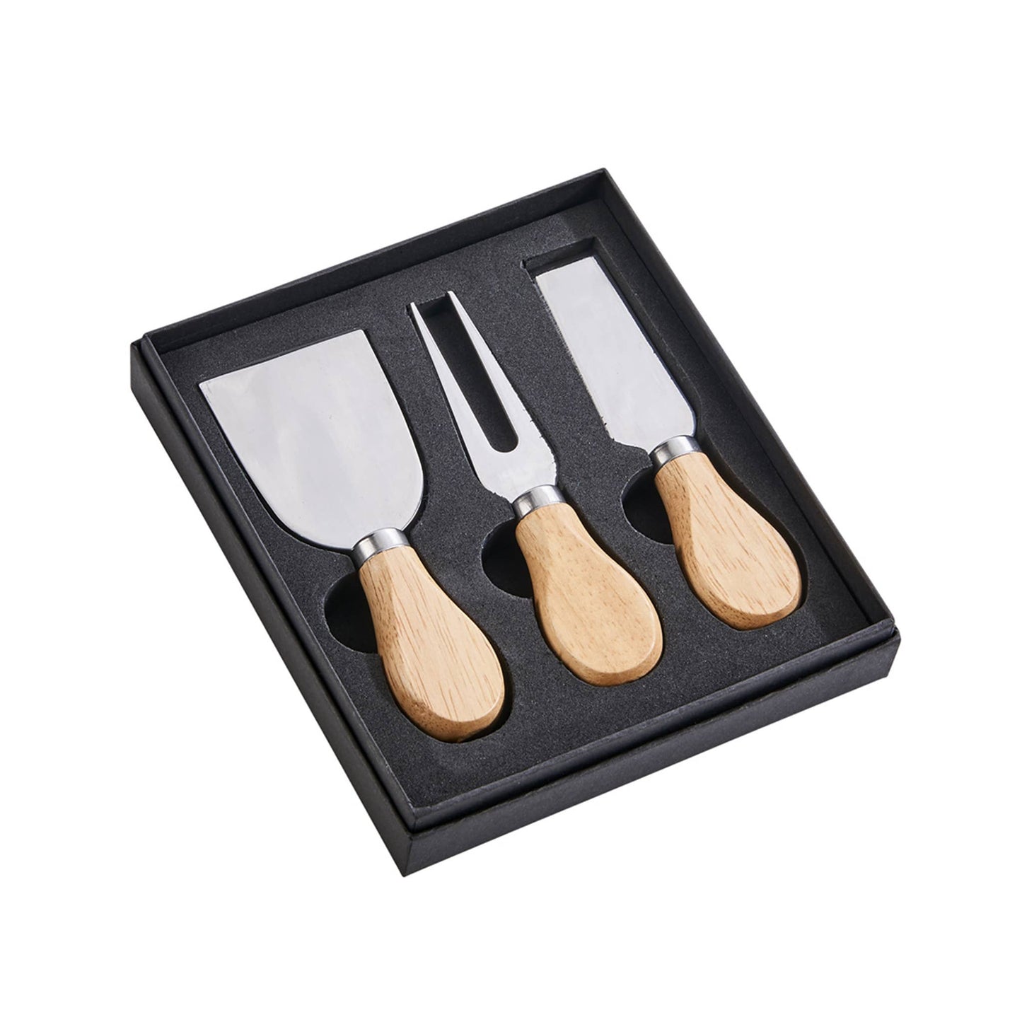 Stainless Steel & Wood 3-Piece Cheese Knife Set