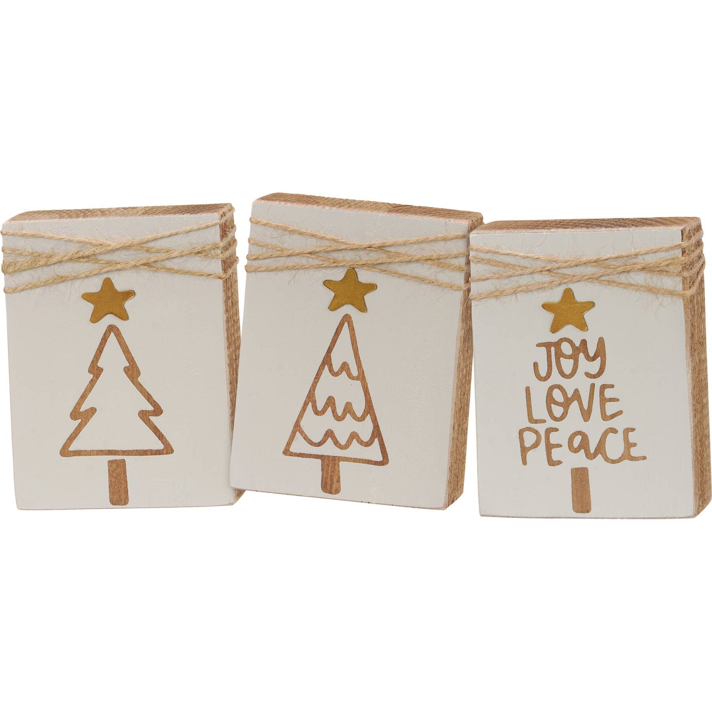 Trees Joy Love Peace Block Sign Set