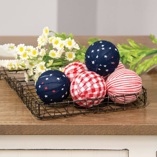 6/Set, Americana Gingham Rag Balls