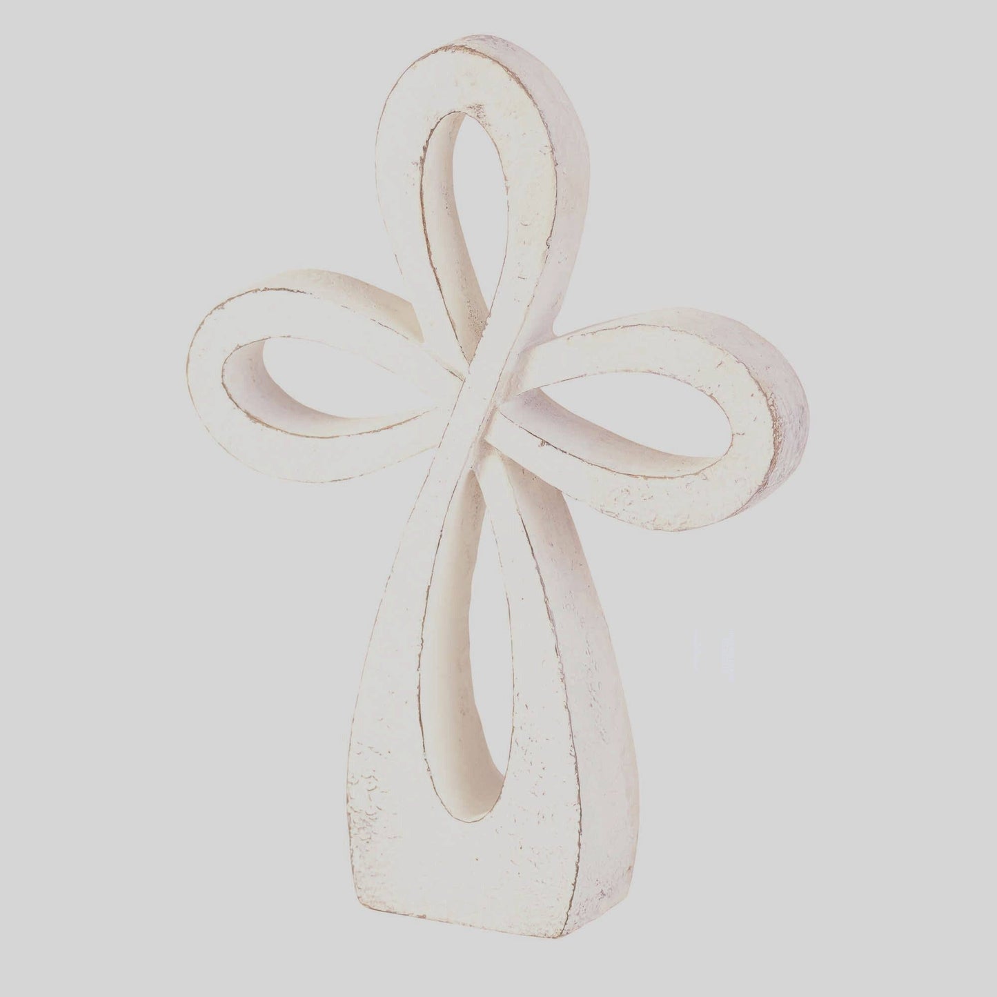 WHITE WASH TABLETOP CROSS 8"