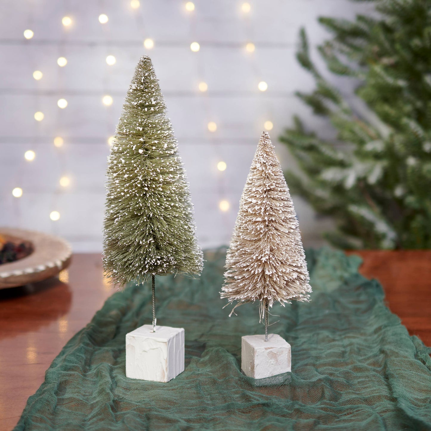Snow Bottle Brush Tree Set