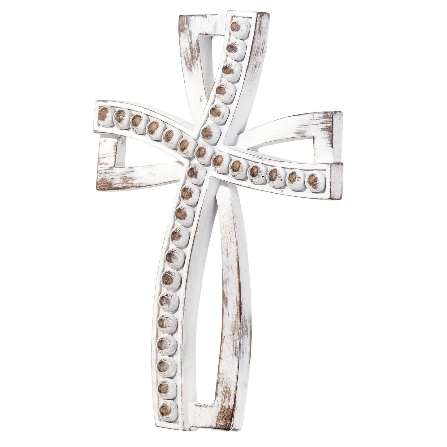 RUSTIC WOOD LOOK RESIN WALL CROSS 9.5"