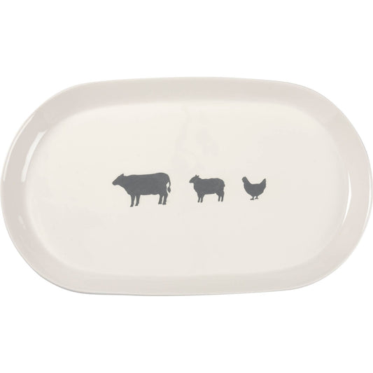 Farm Animals Oval Platter