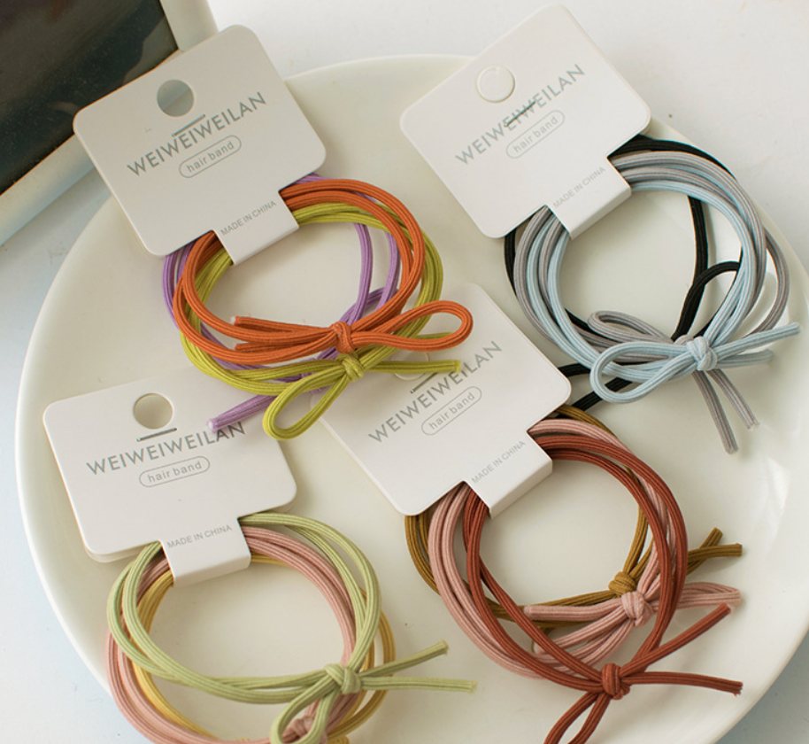 O3016 Simple Spring-colored Knotted Hair Tie with High Elast