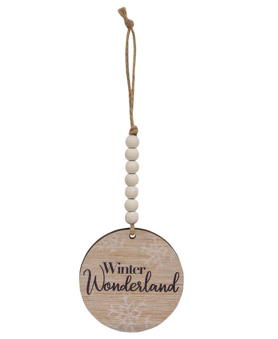 Beaded Snowflake Sayings Christmas Ornament, 3 Assorted