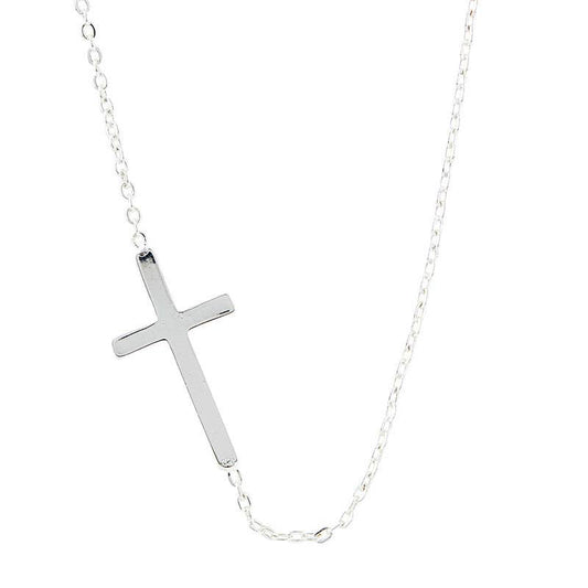 Slvr Cross Pendant Necklace