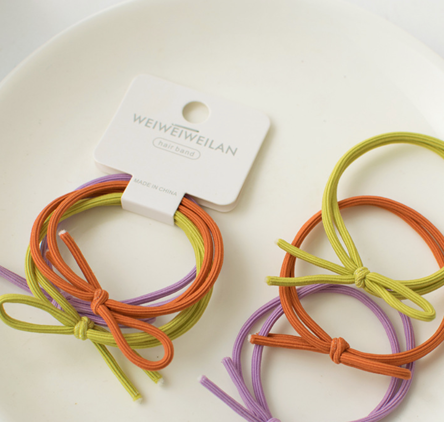 O3016 Simple Spring-colored Knotted Hair Tie with High Elast