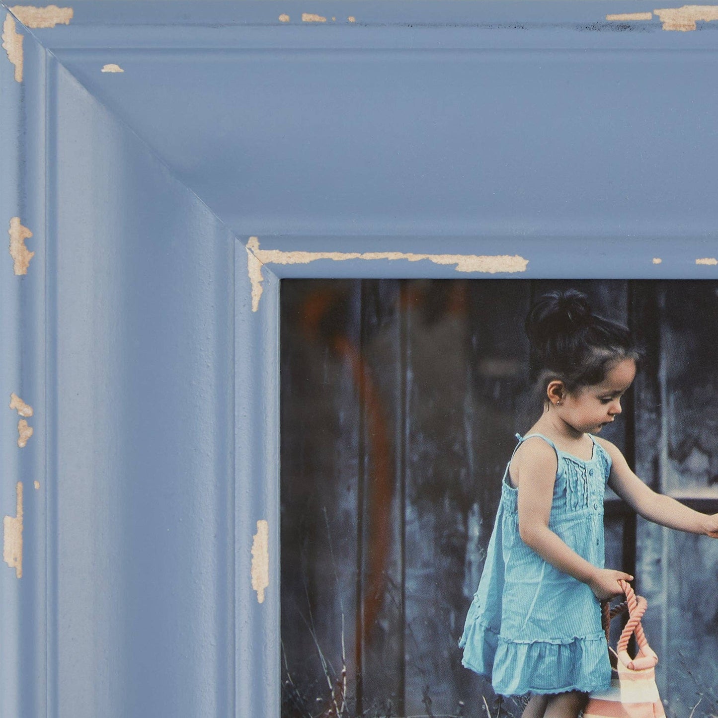 4 x 6 Distressed Antique Stonewash Blue Farmhouse Picture Frame