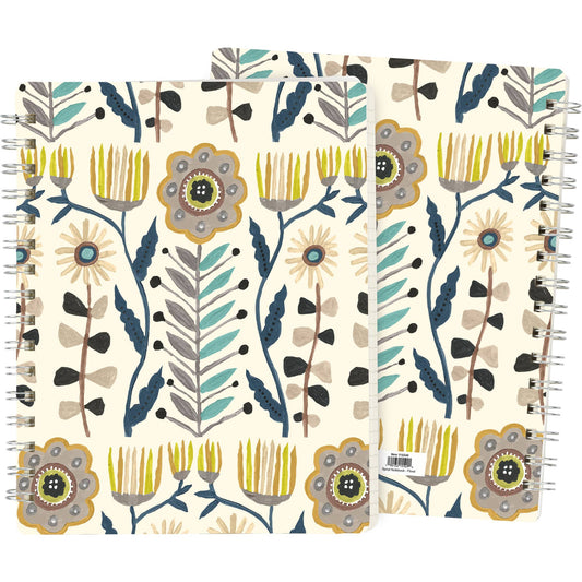 Primitive Floral Spiral Notebook