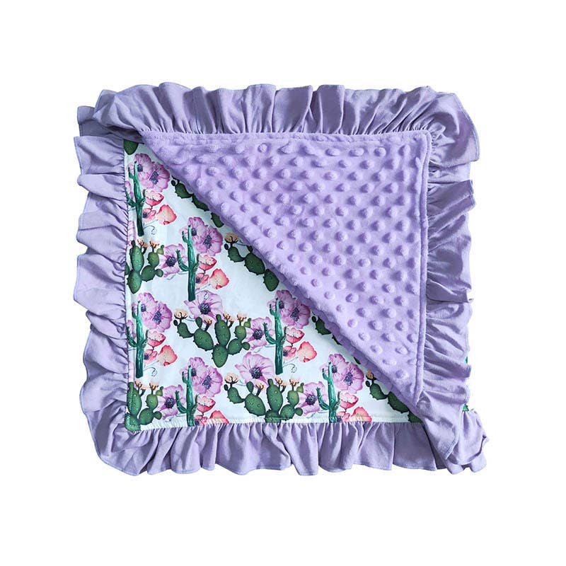 Baby kids purple cactus western blankets