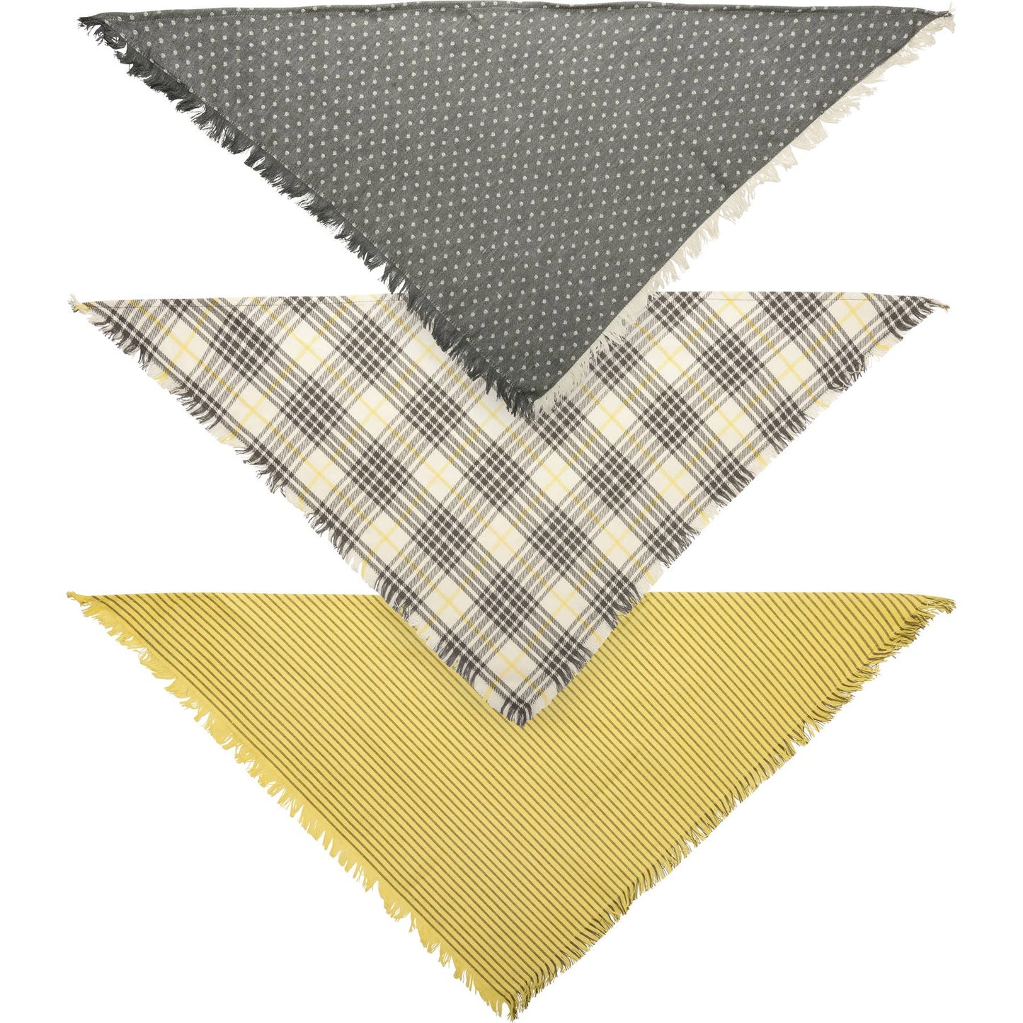 Plaid And Dots Large Pet Bandana Set