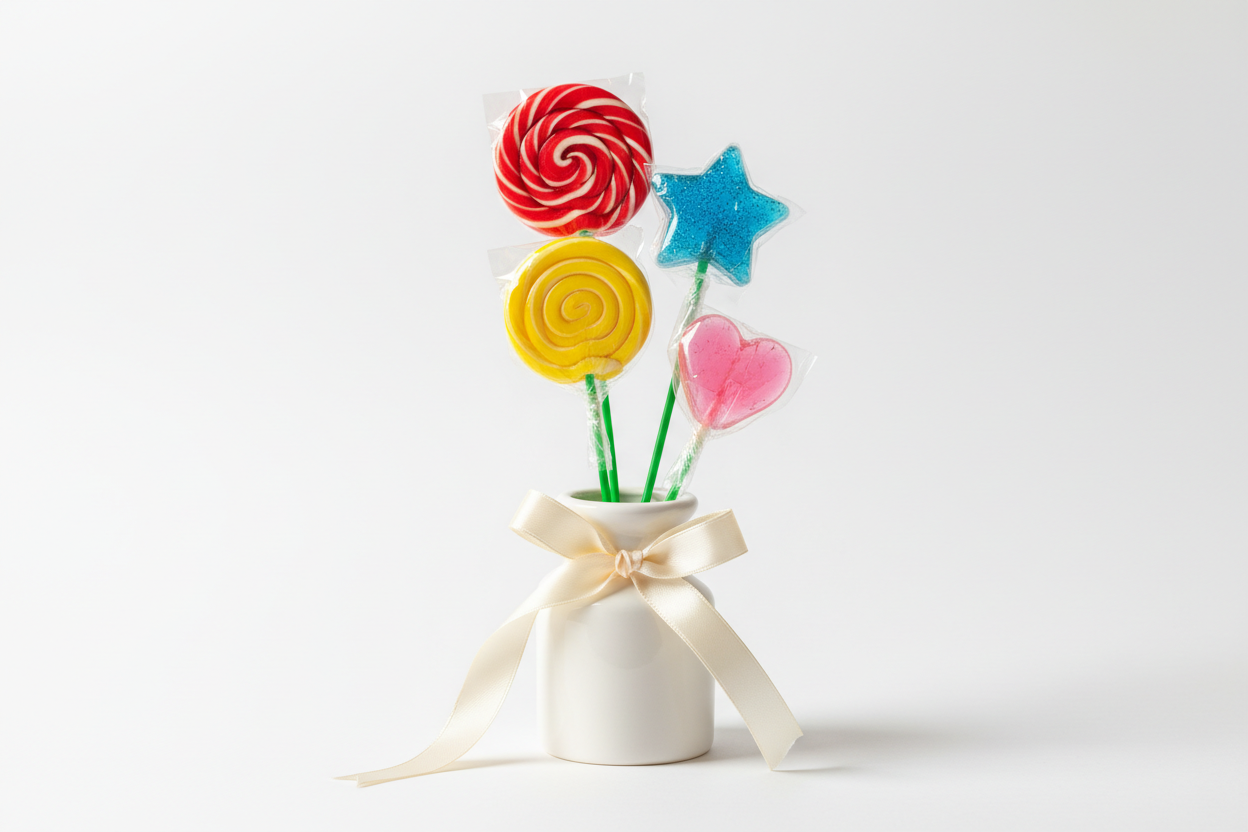 candy bouquet with 4 pieces candy
