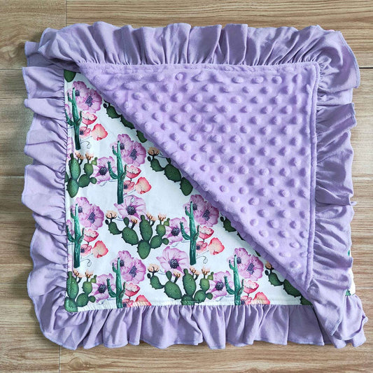 Baby kids purple cactus western blankets