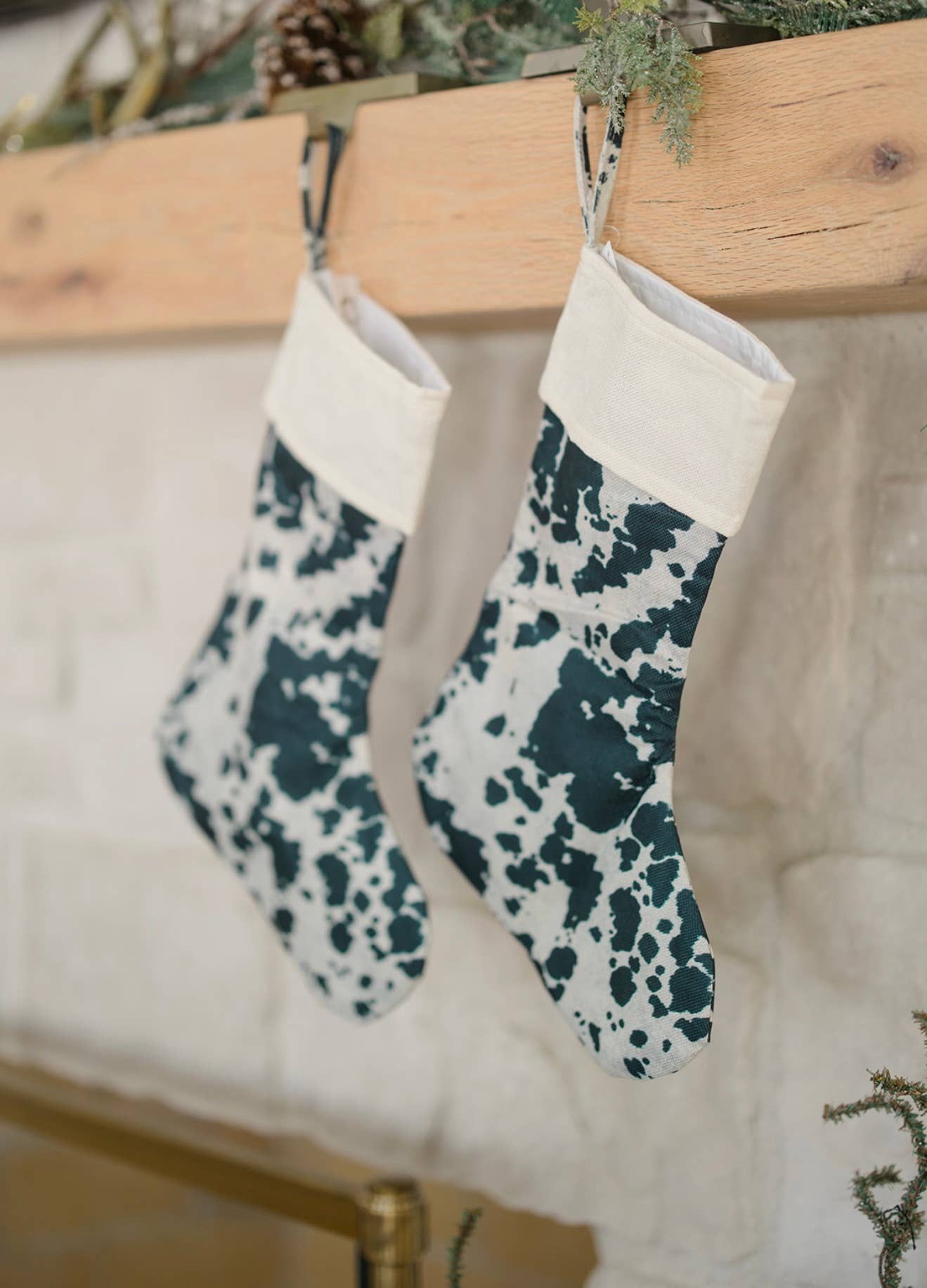 Black Cowhide Christmas Stocking