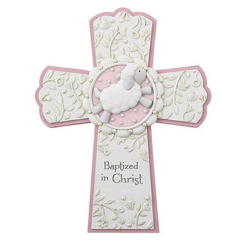 Ag Baptism Cross Pink