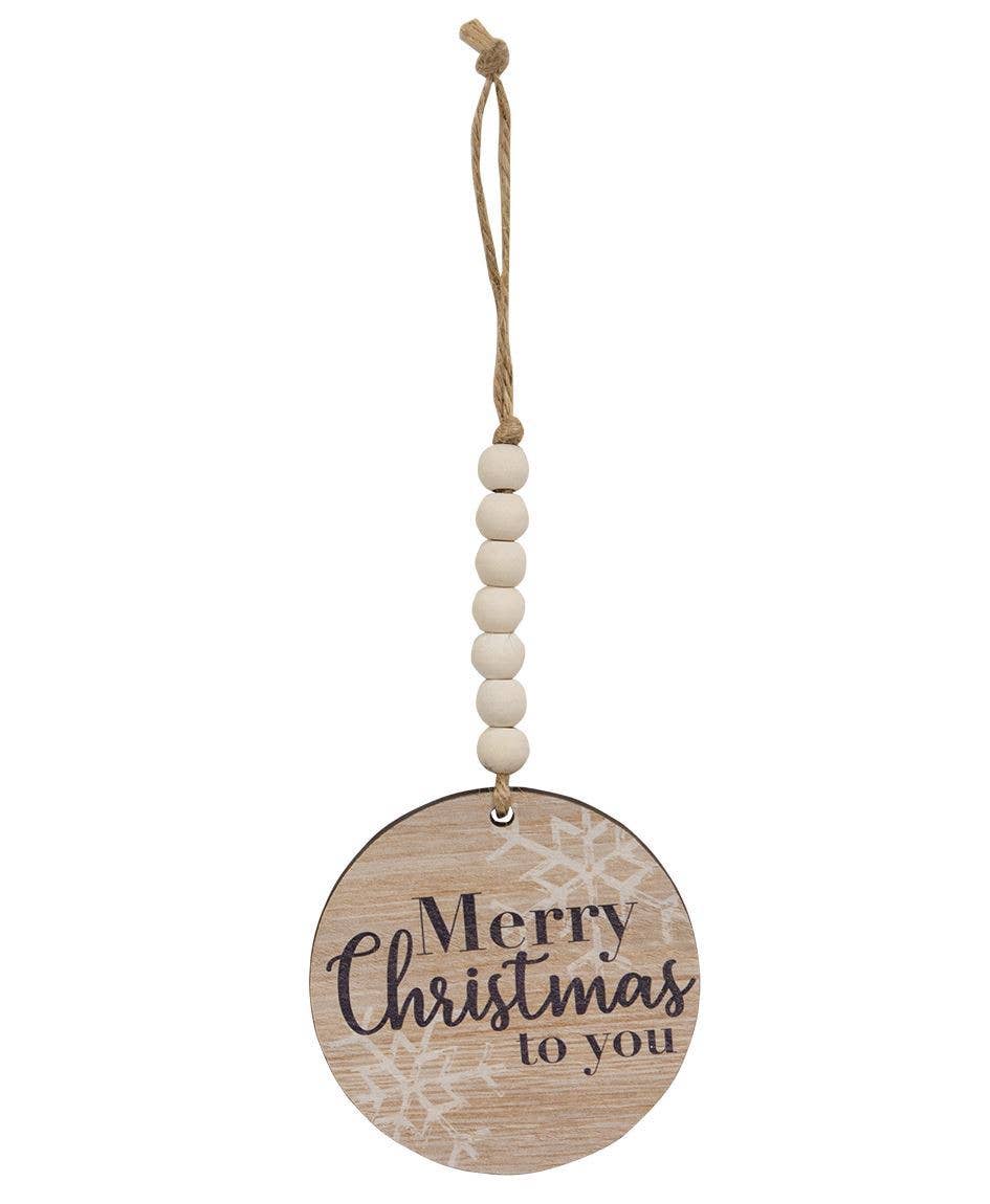 Beaded Snowflake Sayings Christmas Ornament, 3 Assorted