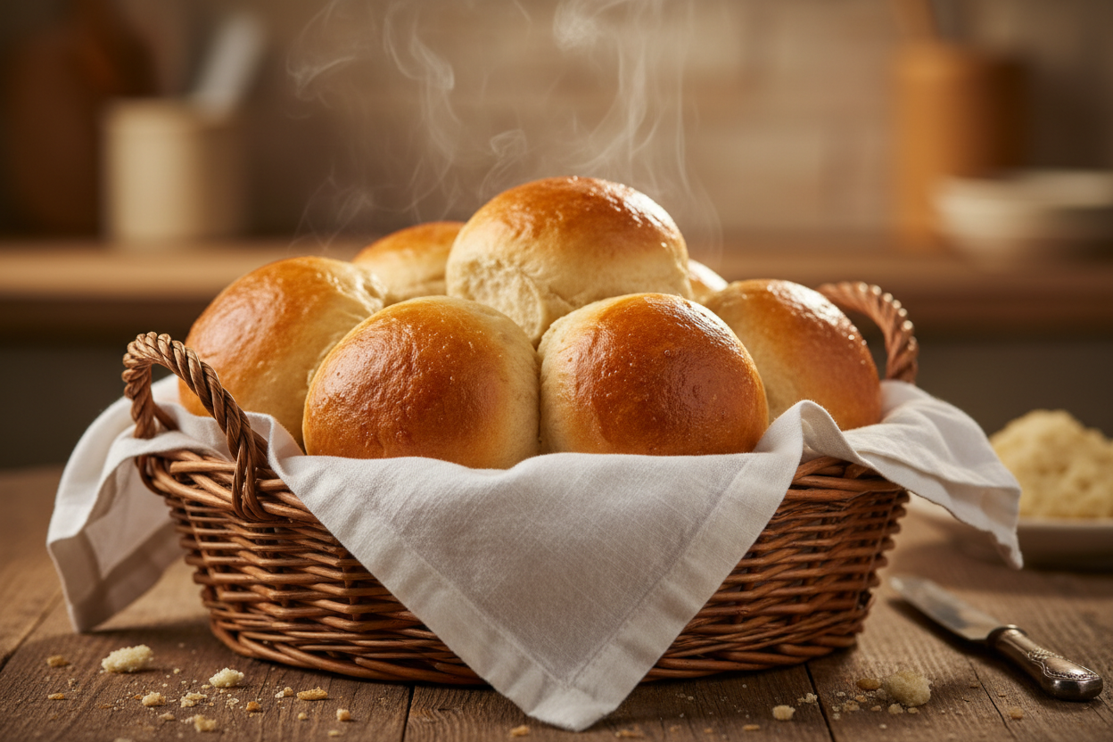 fresh baked dinner rolls