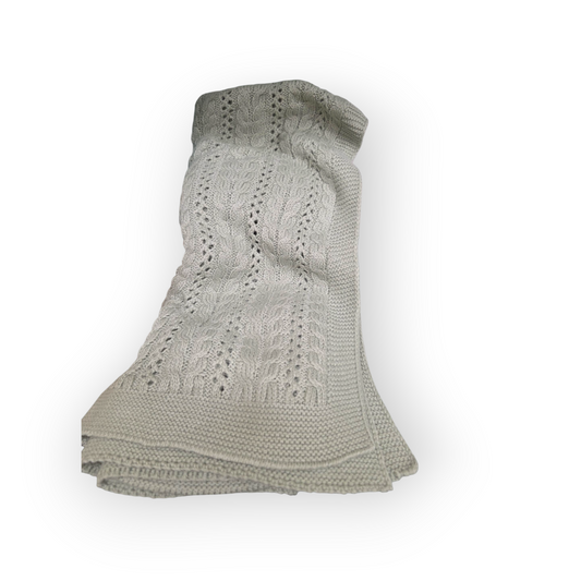 Sage Green Crocheted Baby Blanket