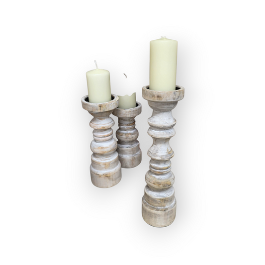 Rustic Pillar Candle Holders