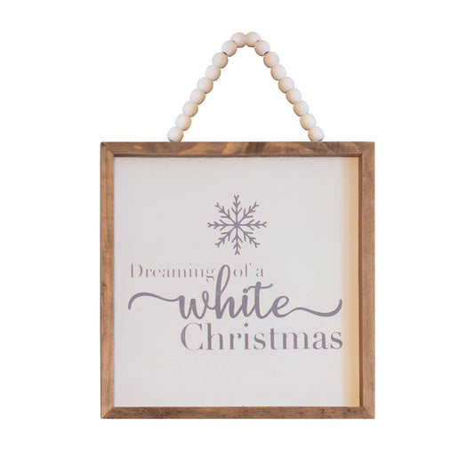 White Christmas Beaded Sign