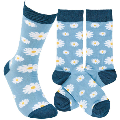 Blue Daisy Socks