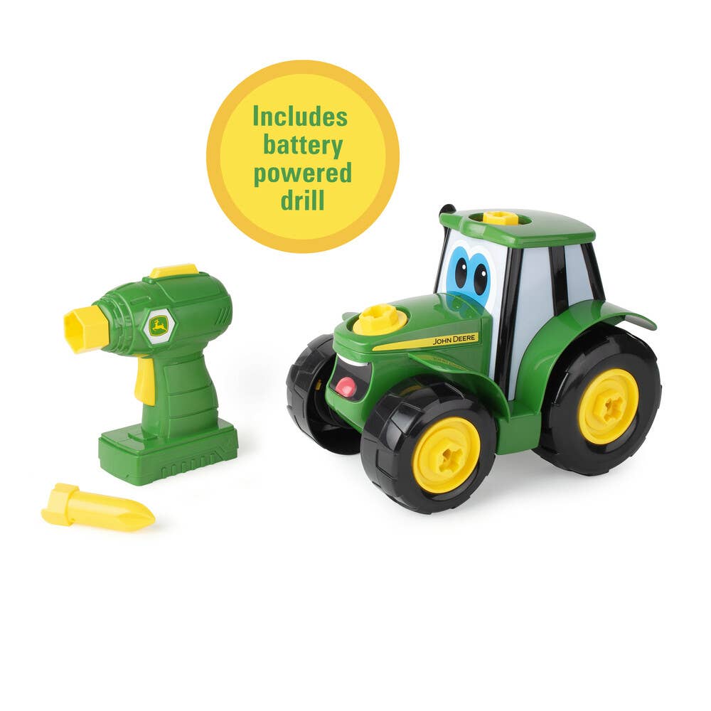 TOMY BUILD-A-BUDDY John Deere Tractor Toy and Toy Drill