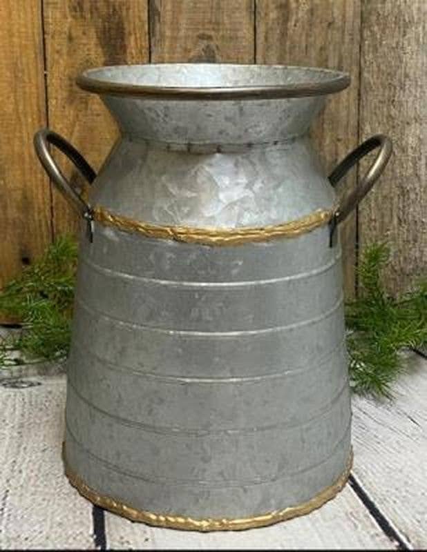 Gold Beaded Hammered Milk Can