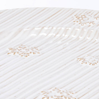 Ribbed Snowflake Large Plate