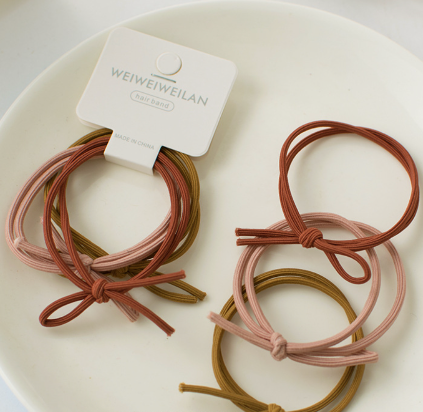 O3016 Simple Spring-colored Knotted Hair Tie with High Elast