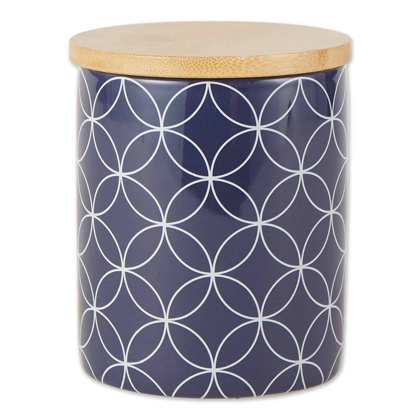 Nautical Blue And White Mixed Print Ceramic Canister