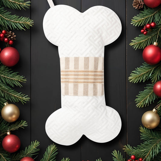 2025 New Canvas Dog Bone Shape Christmas Stocking
