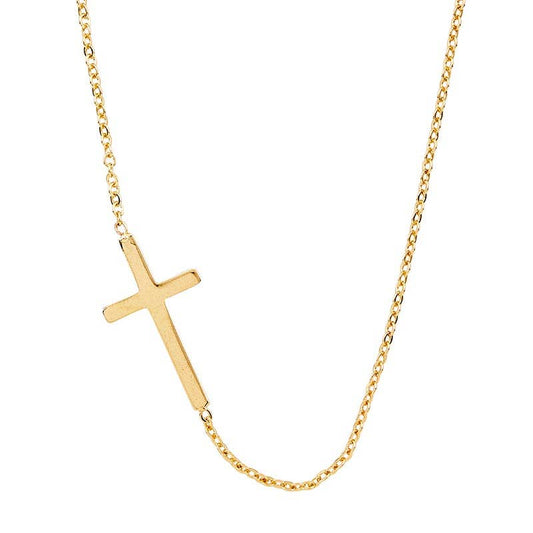 Gld Cross Pendant Necklace
