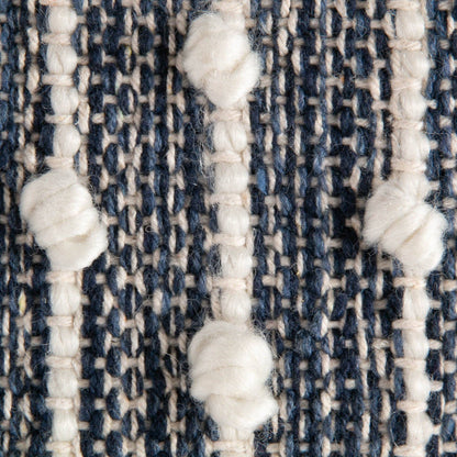 French Blue Recycled Cotton Loop Rug 2X3 Ft