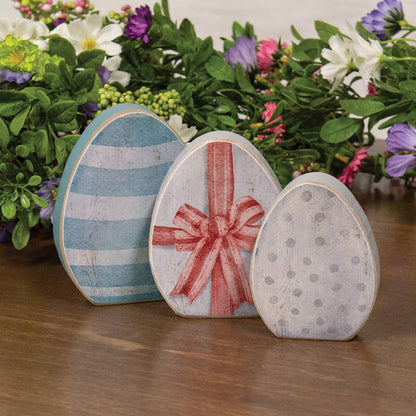 3/Set - Wooden Easter Gift Egg Sitters