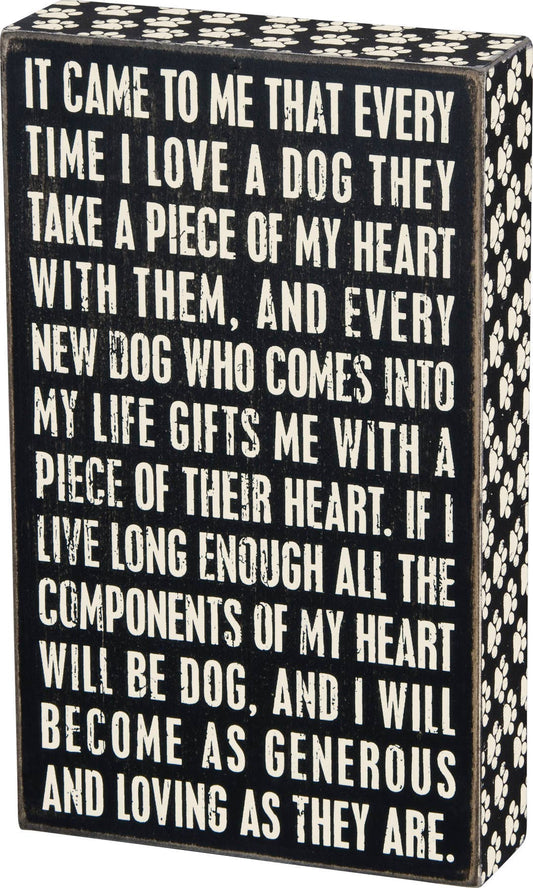Loving Dog Box Sign