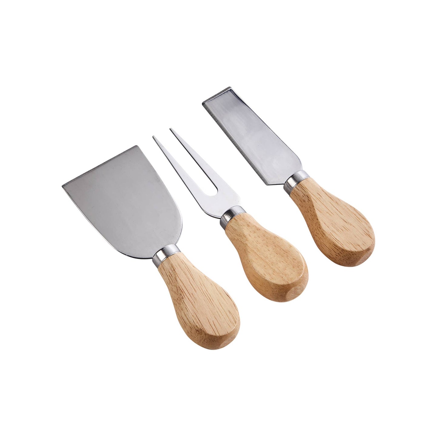 3-Piece Oval Slate & Wood Cheese Knife Set
