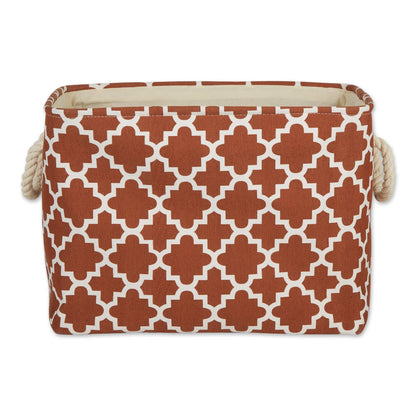 Polyester Bin Lattice Cinnamon Rectangle Large 17.5 x 12 x 15