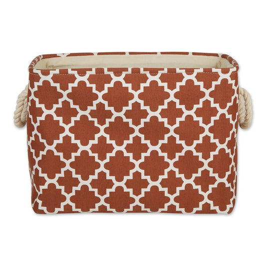 Polyester Bin Lattice Cinnamon Rectangle Large 17.5 x 12 x 15