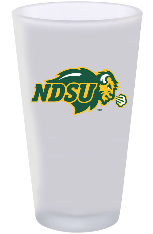 16oz Frosted Pint Glass Color Logo, North Dakota State Bison