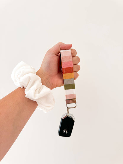 Striped Keychain Wristlet