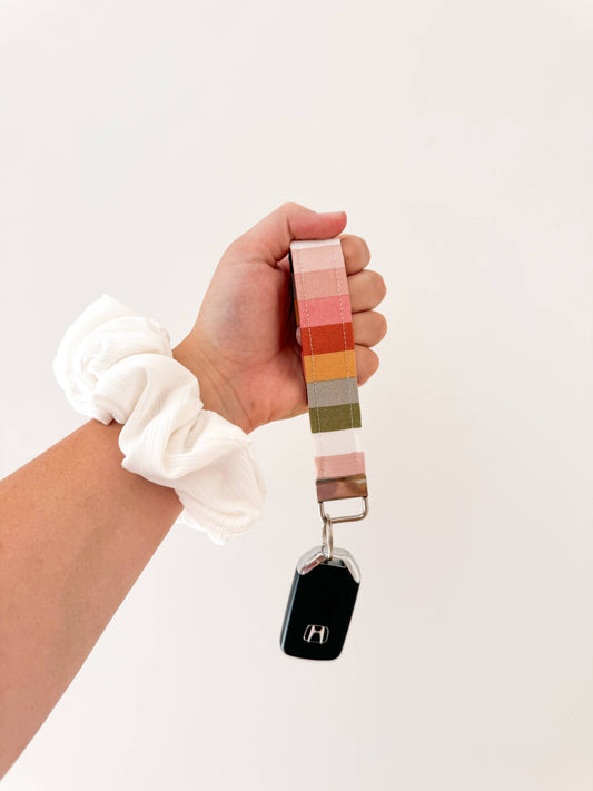 Striped Keychain Wristlet