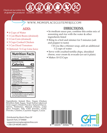Gluten-Free Chicken Tortilla Soup Mix