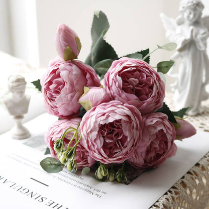 12'' Silk Peony Flower Bunch, Spring Wedding/Home Decors