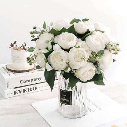 12'' Silk Peony Flower Bunch, Spring Wedding/Home Decors