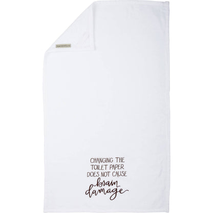 Does Not Cause Brain Damage Hand Towel