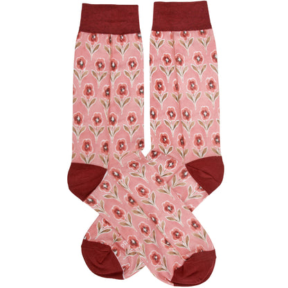 Pink Floral Socks
